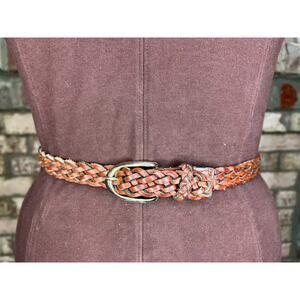 Split leather belt brown size small